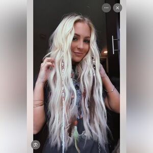 Jniel Fringe Blonde Clip-In DREADS, FEATHERS, and BRAIDS all HANDMADE